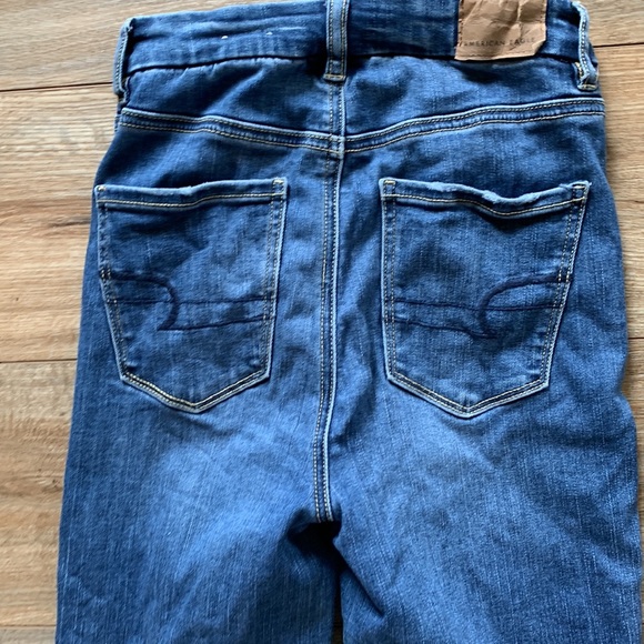 American Eagle sz 0 curvy super hi-rise jegging jeans distressed euc - Picture 9 of 9
